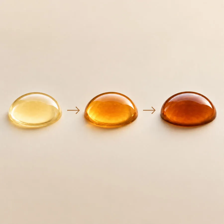 Typical Vitamin C darkening as it oxidizes